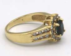 Ladies 14 KT SAPPHIRE AND DIAMOND RING