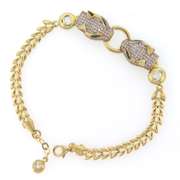 Vivid 14kt Yellow Gold CZ Panther Ring, Earrings, Pendant & Bracelet Set