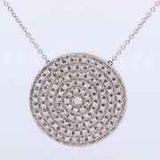 Charming PAve Diamond Disc Pendant on Chain