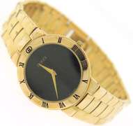 Gucci Gold Plated Black Dial Watch