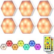6 Pack LED Closet Lights RGB with Remote