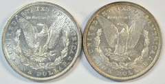 Flashy AU 1879-O & 1880-O Morgan Silver Dollars. Better