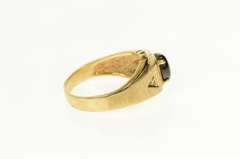 10K Yellow Gold Black Star Sapphire Diamond Accent Men's Ring