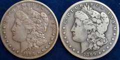 Lot Of 1888-S And 1899-S Morgan Silver Dollars, Circulated.