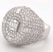 Indelible 18k Stamped White Gold Diamond Signet Ring