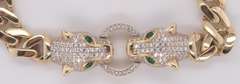 Awesome 14kt Yellow Gold Panther Chain Link Bracelet