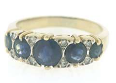 Vintage 14kt YG Sapphire and Diamond Ring