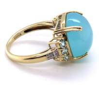 Beautiful Blue Grey Chald Gemstone Ring