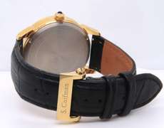 S. Coifman White Dial Black Leather Band Watch
