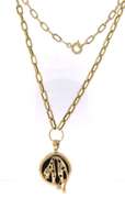 Romantic Yellow Gold Black Onyx Panther Necklace