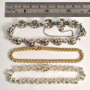 Three Sterling Clear Stone Bracelets