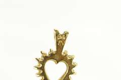 14K Yellow Gold 0.25 Ctw Diamond Classic Heart Love Symbol Pendant