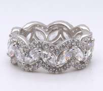 White Cubic Zirconia Sterling Silver Ring