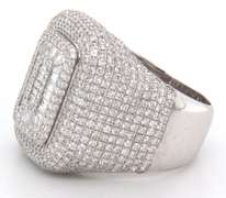 Overwhelmingly Rich Diamond Drenched 18k Stamped White Gold Ring