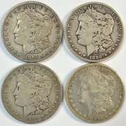 4 Key dates 1896-S, 1898-S, 1899-S, & 1901-S Morgan Dollars