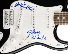 Edgar and Johnny Winter Autographed Signed Guitar
