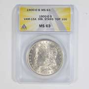 MS63 1900-O Morgan Silver Dollar - VAM-15A DBL Stars Top 100 - ANACS