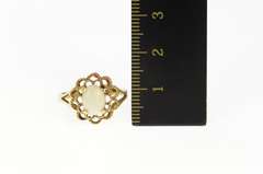 10K Yellow Gold Natural Opal Scalloped Trim Cocktail Ring