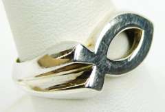 Vintage Sterling Silver Christian Fish Ring, 8.5