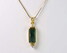 Captivating Tourmaline and Diamond Necklace in 14K Yellow Gold