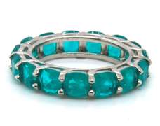 Sterling Silver Emerald Style Eternity Band