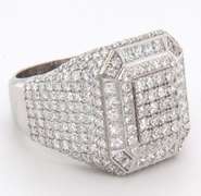 Geometric 18k Stamped White Gold Diamond Ring