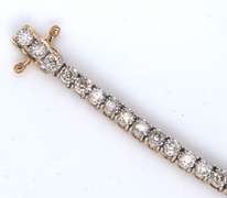 High Quality Yellow Gold 7.48ctw Diamond Tennis Necklace