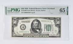 1928 $50 Fed. Res. Note Cleveland, OH (DA Block) - PMG 65 EPQ Gem UNC