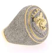 Amazing 10kt Diamond Lionhead Men's Ring