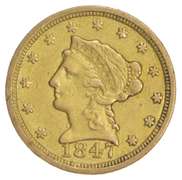 1847 $2.50 Liberty Head Gold Quarter Eagle - Charlotte Gold