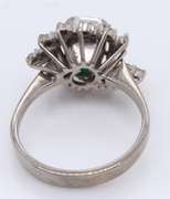 Wonderful 18kt Emerald and Diamond Swirl around Ring