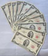 11 Various Series $ 2 Red Seal US Notes