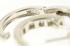 14K White Gold 0.72 Ctw Diamond Channel Classic Hoop Earrings