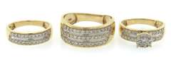 Great 3 Ring Wedding Set in 14kt Yellow Gold