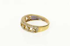 22K Yellow Gold Classic Ornate CZ Stackable Wedding Band Ring