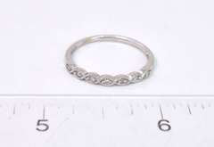 White Gold Band Ring with CZs