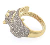 Vivid 14kt Yellow Gold CZ Panther Ring, Earrings, Pendant & Bracelet Set