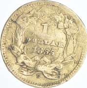 1855-C $1 Indian Princess Head Gold Dollar