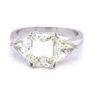Remarkable +4ctw. Three-Diamond Ring