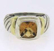 David Yurman Citrine 2 Tone Ring