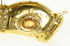 18K Yellow Gold 3.88Ctw Orange Sapphire Diamond Omega Slide Pendant
