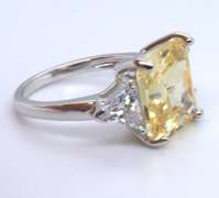 Yellow and White Cubic Zirconia Ring in Sterling Silver