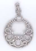Round Sterling Silver Pendant with Cubic Zirconias