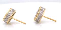 Stunning Diamond Yellow Gold Stud Earrings