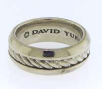 David Yurman Sterling Silver Cable Wedding Band Ring