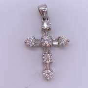 14kt White Gold Diamond Cross Pendant