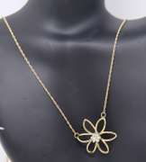 Fantastic Diamond Cluster Flower Pendant on Chain