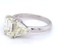 Remarkable +4ctw. Three-Diamond Ring