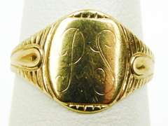 Vintage 10K Signet Ring, InitialS PS