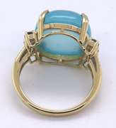 Beautiful Blue Grey Chald Gemstone Ring